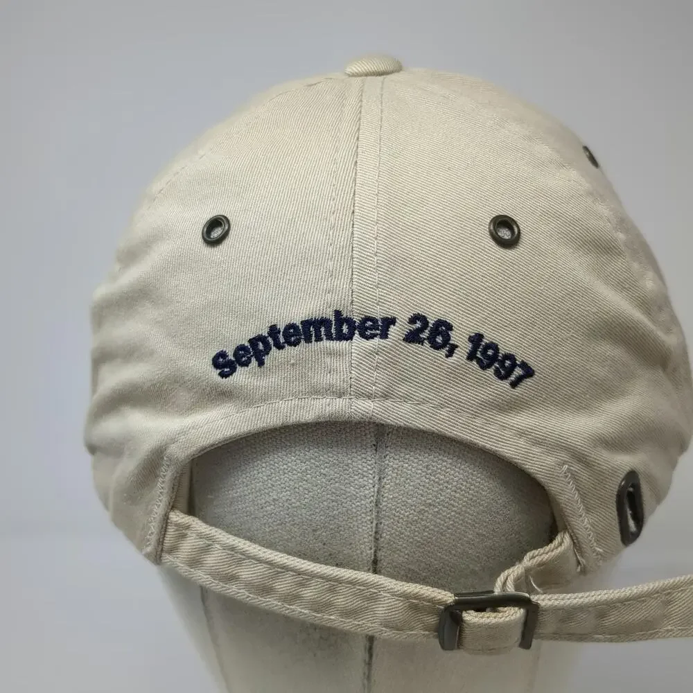 GAP Baseball Cap Beige One Size Blue Embroidered Slideback Hat September 26 1997